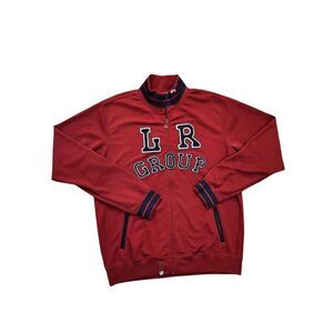 Lifted Research Group Track Jacket Embroidered Full Zip Men's XL Red Poly